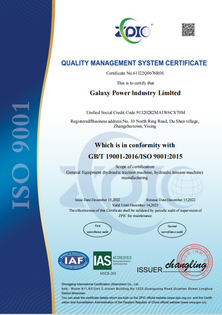 Cina Galaxy power industry limited Certificazioni